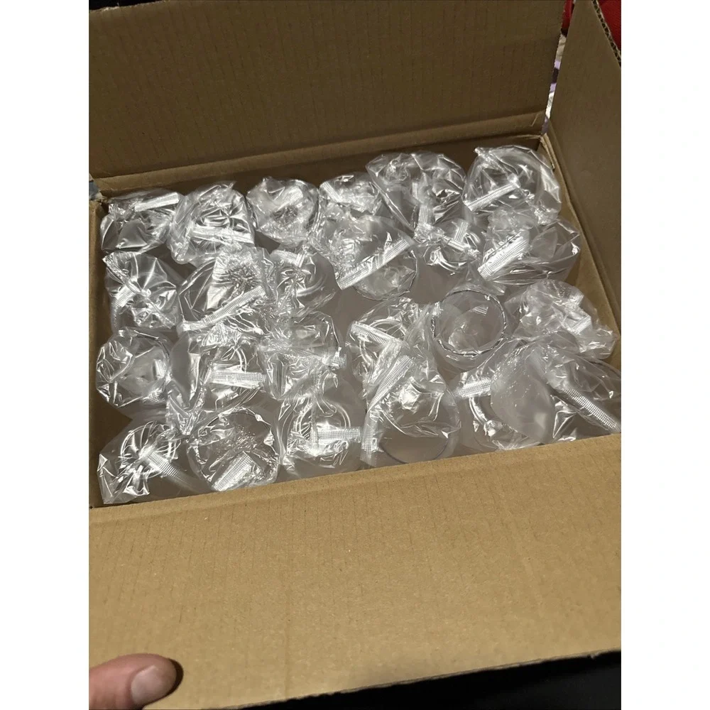 24 Plastic Champagne Flutes Disposable Clear Party Wedding Toast Glasses New